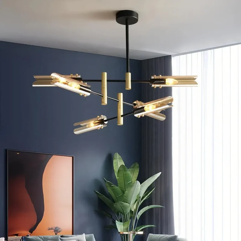 Moderner Sputnik Kronleuchter aus Metall und Glas für das Esszimmer