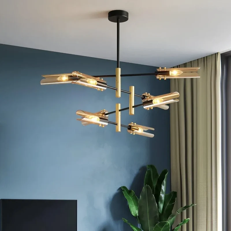 Moderner Sputnik Kronleuchter aus Metall und Glas für das Esszimmer