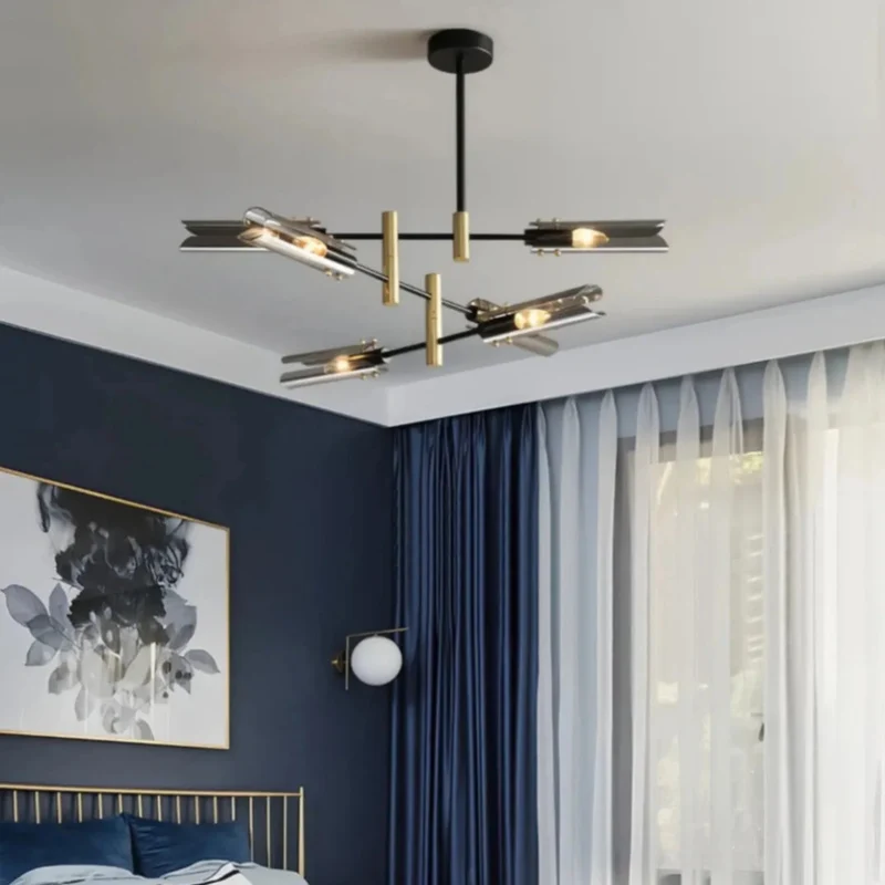 Moderner Sputnik Kronleuchter aus Metall und Glas für das Esszimmer