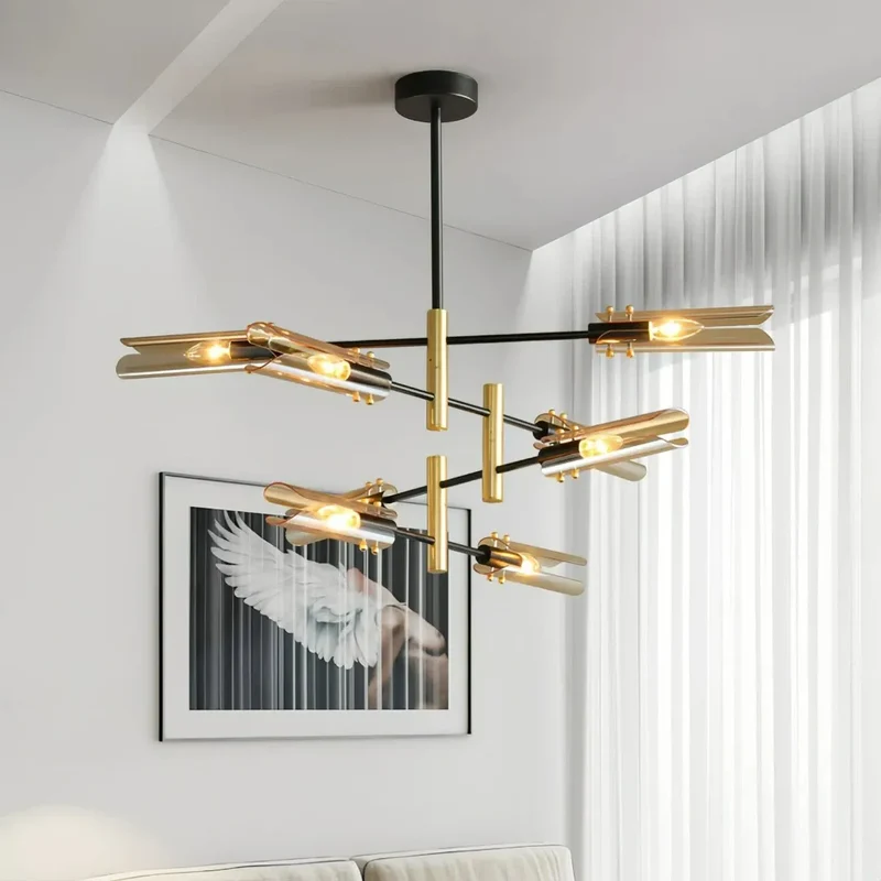 Moderner Sputnik Kronleuchter aus Metall und Glas für das Esszimmer