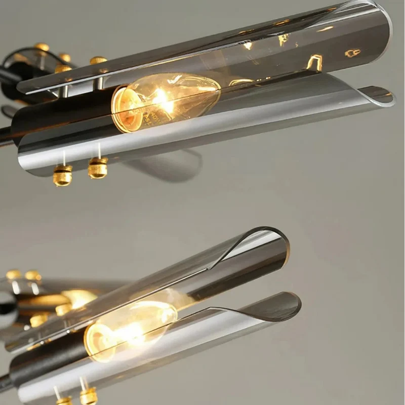 Moderner Sputnik Kronleuchter aus Metall und Glas für das Esszimmer