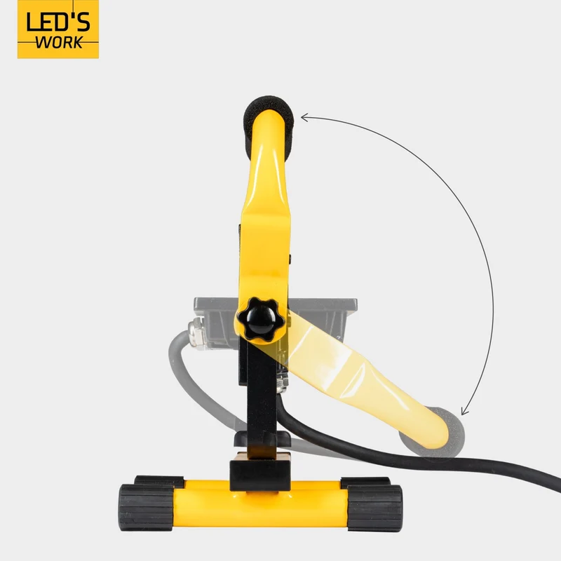 LED Arbeitsleuchte 20W 1800 Lumen 4000K neutralweiß IP65 Baustrahler tragbar mit Ständer | Bauleuchte Werkstattleuchte Handlampe Außenbeleuchtung Strahler robust spritzwassergeschützt - LED's Work