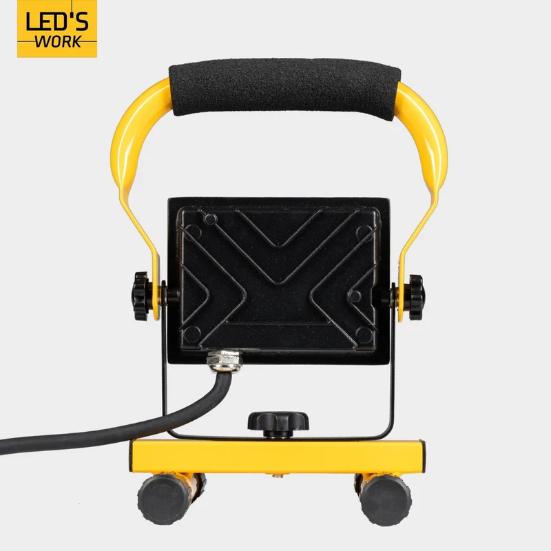 LED Arbeitsleuchte 20W 1800 Lumen 4000K neutralweiß IP65 Baustrahler tragbar mit Ständer | Bauleuchte Werkstattleuchte Handlampe Außenbeleuchtung Strahler robust spritzwassergeschützt - LED's Work