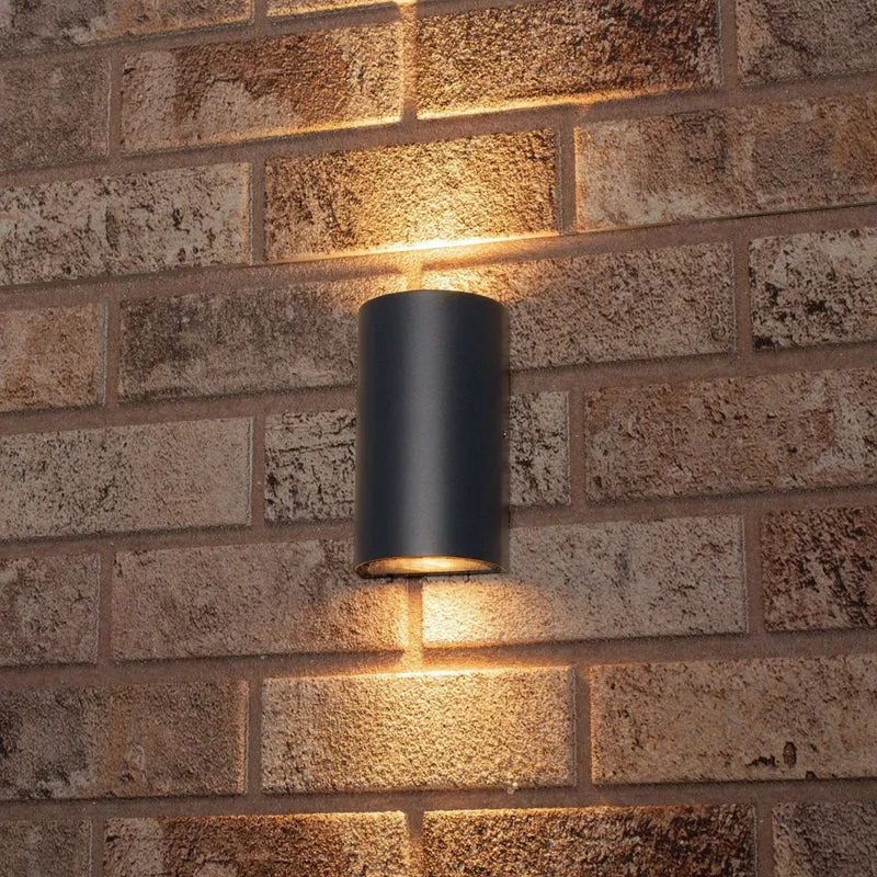 Außen-Wandleuchte grau 2x GU10 IP54 für LED und Halogen bis 35W - LED's Light