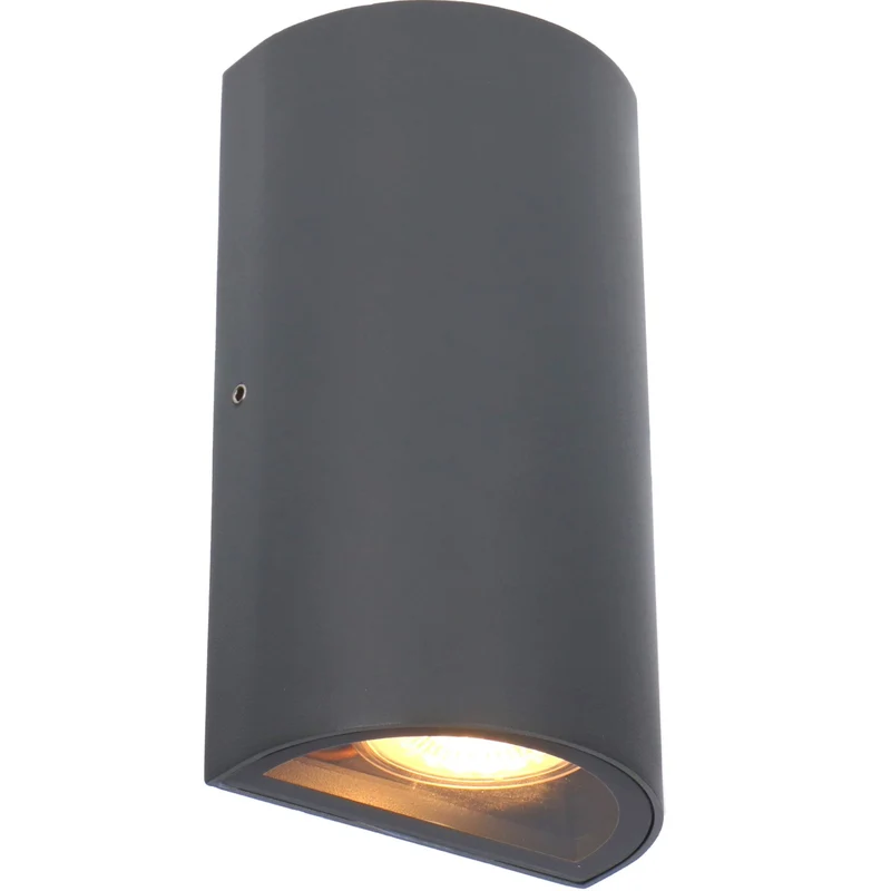 Außen-Wandleuchte grau 2x GU10 IP54 für LED und Halogen bis 35W - LED's Light