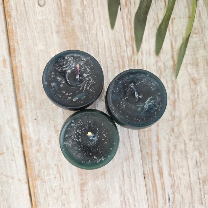 Countryfield Schwimmkerzen Bollie 3er-Set 5cm Schwarz Dunkelgrün Kerzen Deko