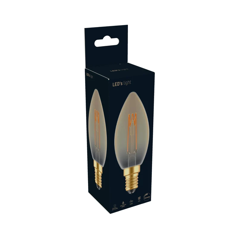 LED Filament Kerze C35 E14 2,5W 136lm 1800K Gold dimmbar Kronleuchter - LED's Light