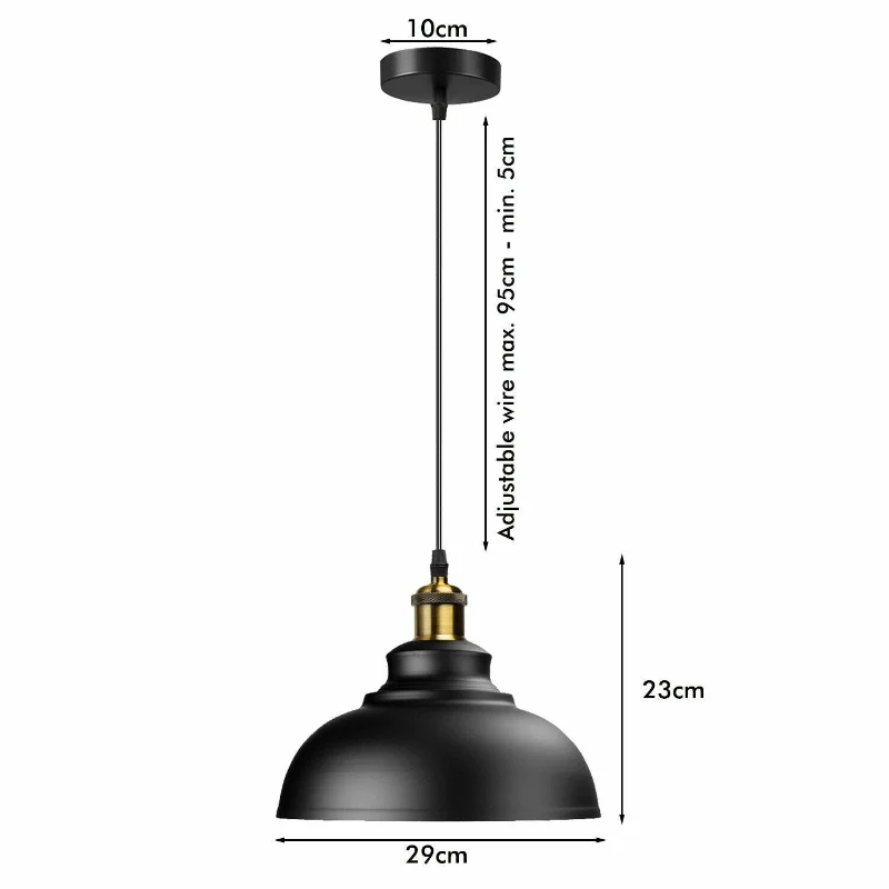 Farbige Industrie Pendelleuchte Ø29cm Retro Hängelampe ~3276
