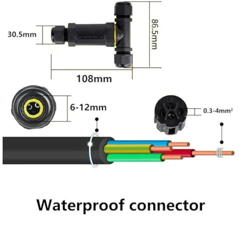 T- und Y-Kabelverbinder wasserdicht IP68 Anschlussdose~3256