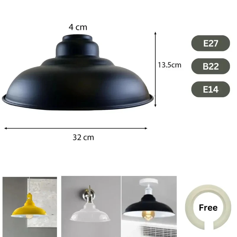 Bunter E27 Lampenschirme – Easy Fit für Decke & Wand | Ø 32cm ~3251