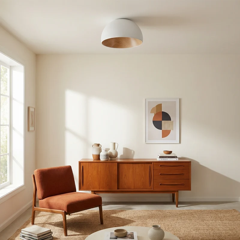 LED-Deckenleuchte Innen Holz-Metall Schalter 3 Modi – Neomara