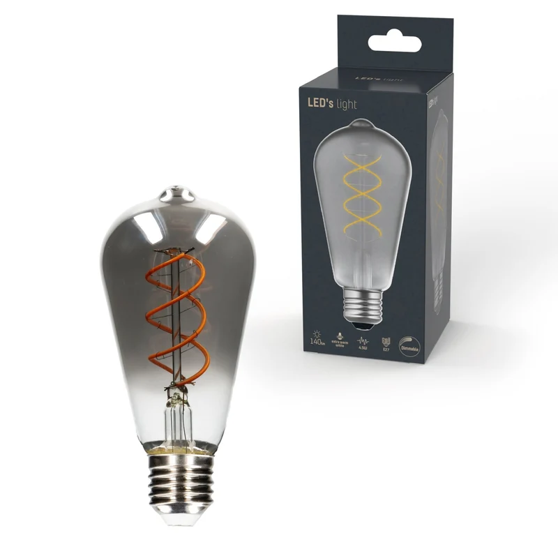 LED Edison E27 dimmbar 4,5W extra-warmweiß Smoke-Tönung ST64 - LED's Light