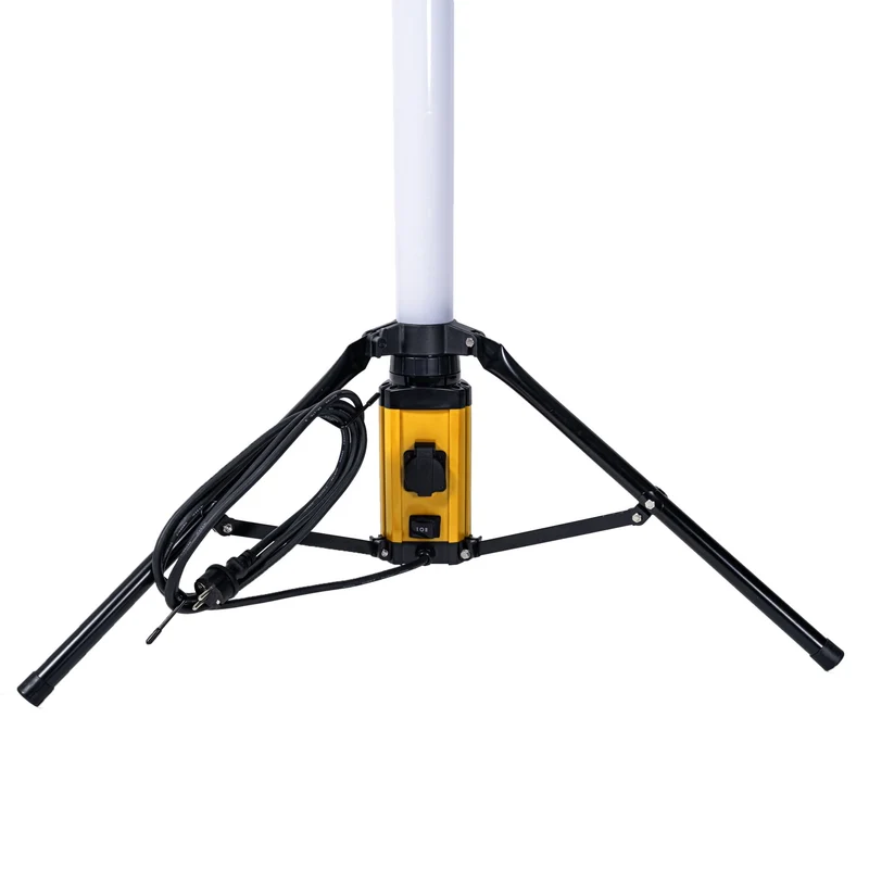 LED's Arbeitsstativ Bauleuchte 12000 - 360 Grad Rundumlicht - Extra Steckdosenanschluss - IP54 wasserdicht - 100W