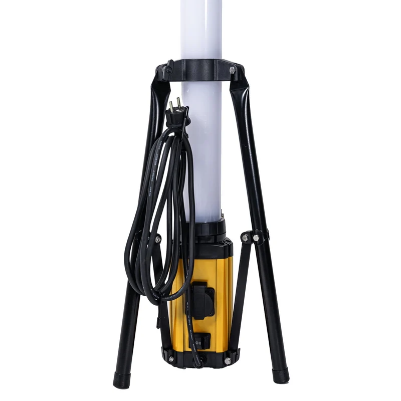 LED's Arbeitsstativ Bauleuchte 12000 - 360 Grad Rundumlicht - Extra Steckdosenanschluss - IP54 wasserdicht - 100W