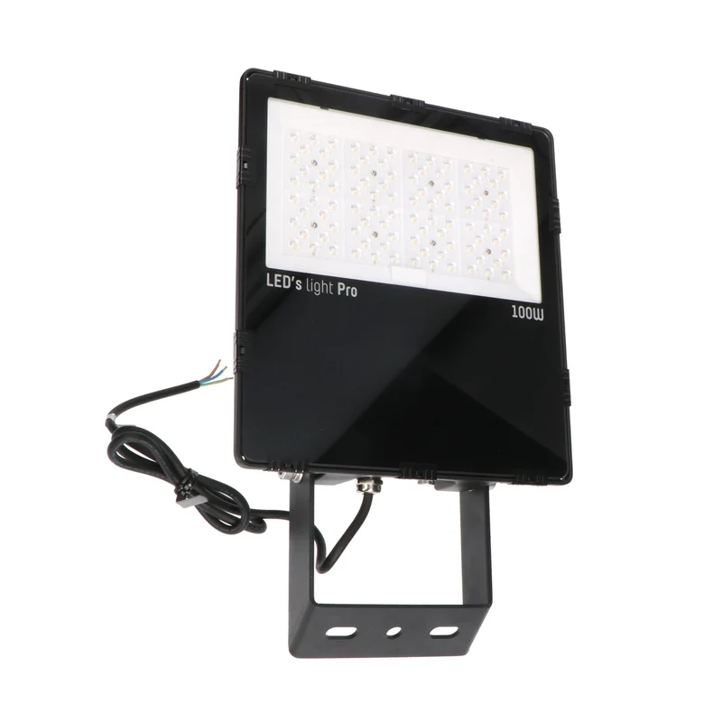 LED's Light Pro Hochleistungs-LED-Flutlicht 100 W – Wasserdicht (IP66) & Korrosionsbeständig (C4) – Schwarz