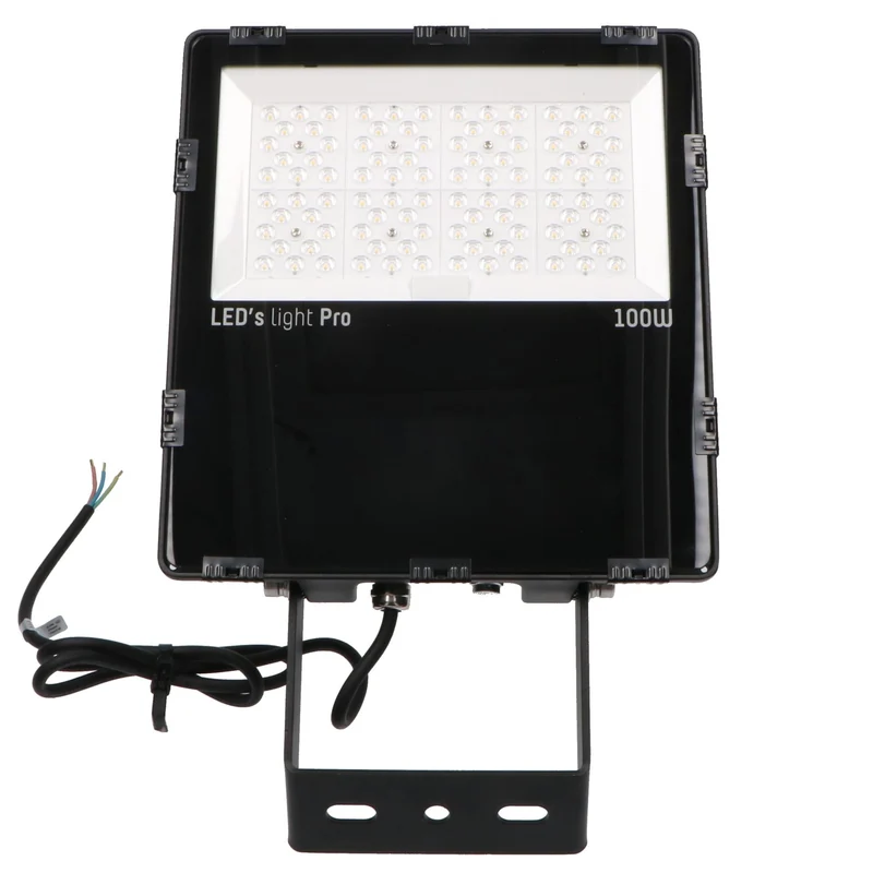 LED's Light Pro Hochleistungs-LED-Flutlicht 100 W – Wasserdicht (IP66) & Korrosionsbeständig (C4) – Schwarz