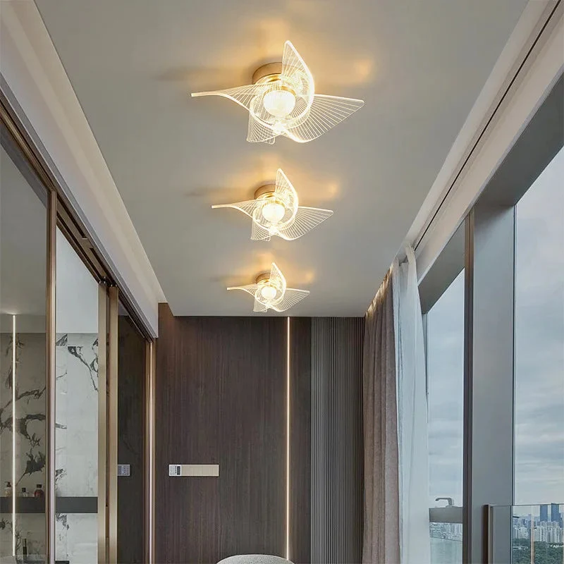 Moderne Nordische LED-Deckenleuchte Gold – Aliova