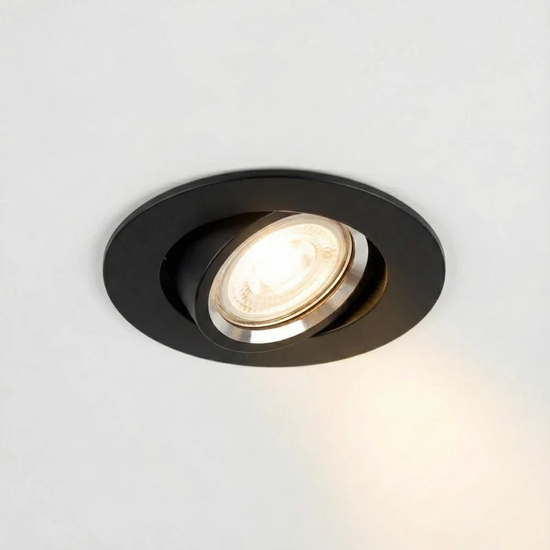 Spotbefestigung Ø73mm | Schwarz | Neigbar | Single | Rund | GU10