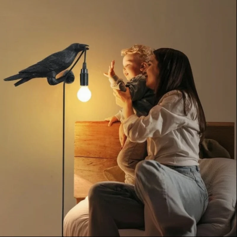 LEDSONE Raven Wandleuchte Rabe Wandlampe Schwarz E27 ~3273