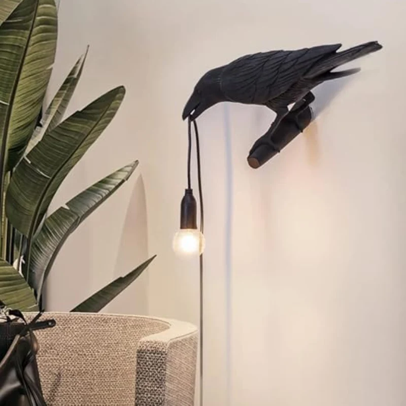 LEDSONE Raven Wandleuchte Rabe Wandlampe Schwarz E27 ~3273