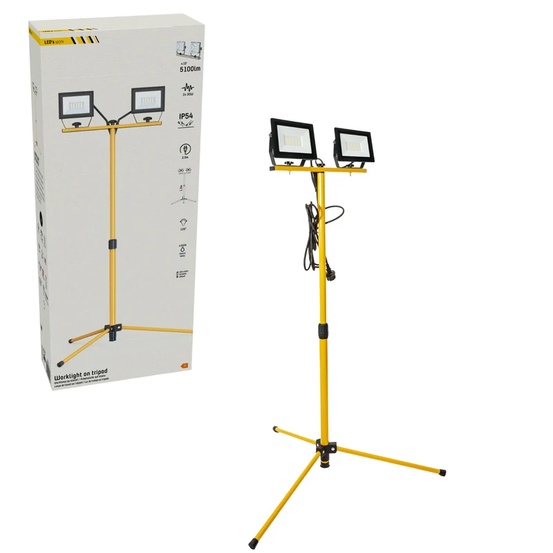 ProWork DUO Tripod LED-Arbeitsscheinwerfer auf Stativ – Höhenverstellbar – 6370 lm