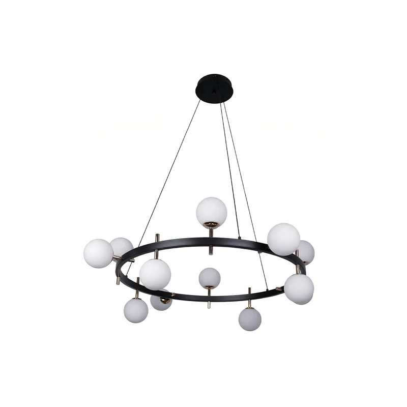 Zeitgenössischer Kronleuchter aus skulpturiertem Glas Elegantes Design Licht 3000K – Ophéa