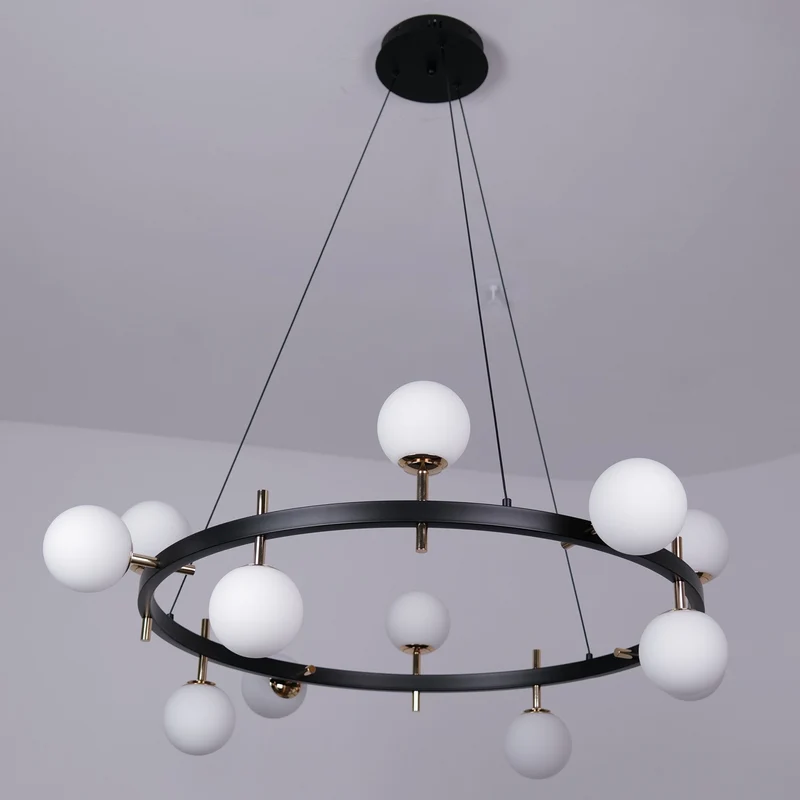 Zeitgenössischer Kronleuchter aus skulpturiertem Glas Elegantes Design Licht 3000K – Ophéa