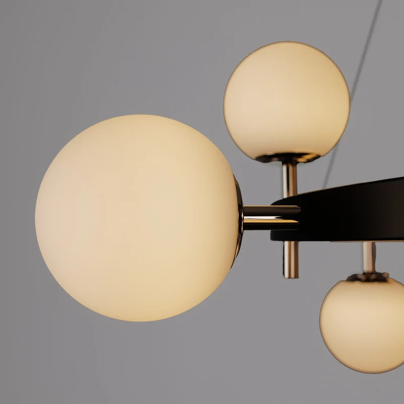 Zeitgenössischer Kronleuchter aus skulpturiertem Glas Elegantes Design Licht 3000K – Ophéa