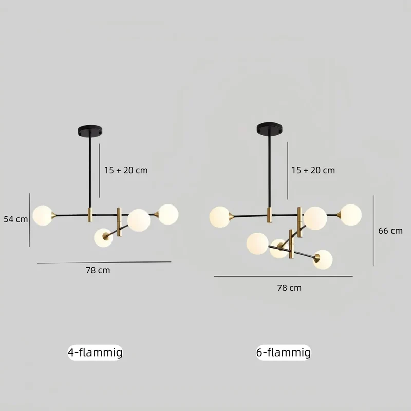 Moderner Sputnik-Kronleuchter fürs Esszimmer