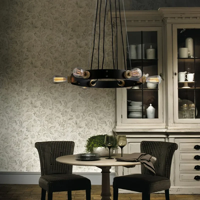 Industrielle Kronleuchter aus Metall im Ringdesign für das Esszimmer