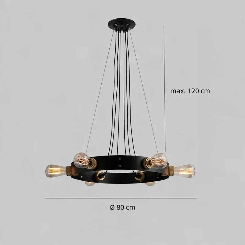 Industrielle Kronleuchter aus Metall im Ringdesign für das Esszimmer