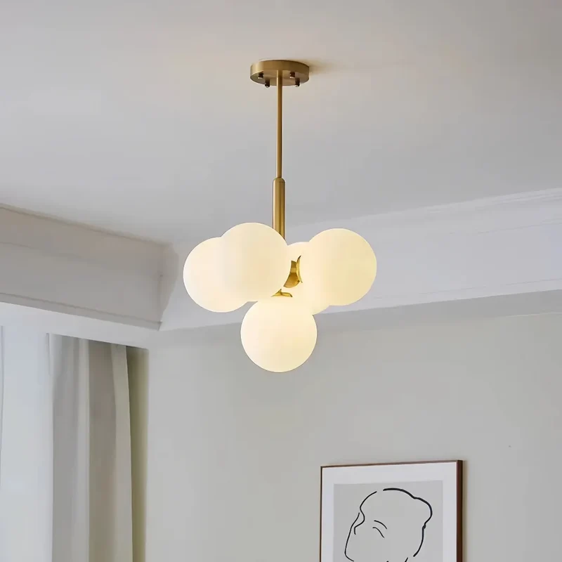 Moderne Bubble LED Pendelleuchte aus Opalglas für Esszimmer