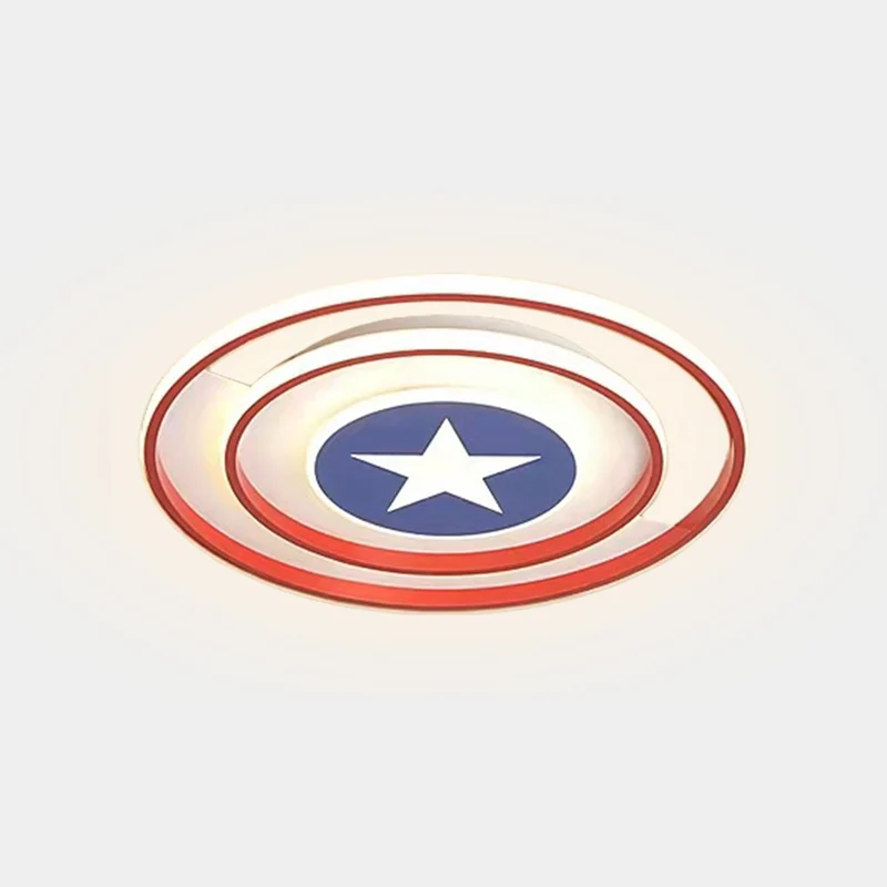 Ceiling Light Kids Bedroom Captain America Shield with Star, Iron & Acrylic