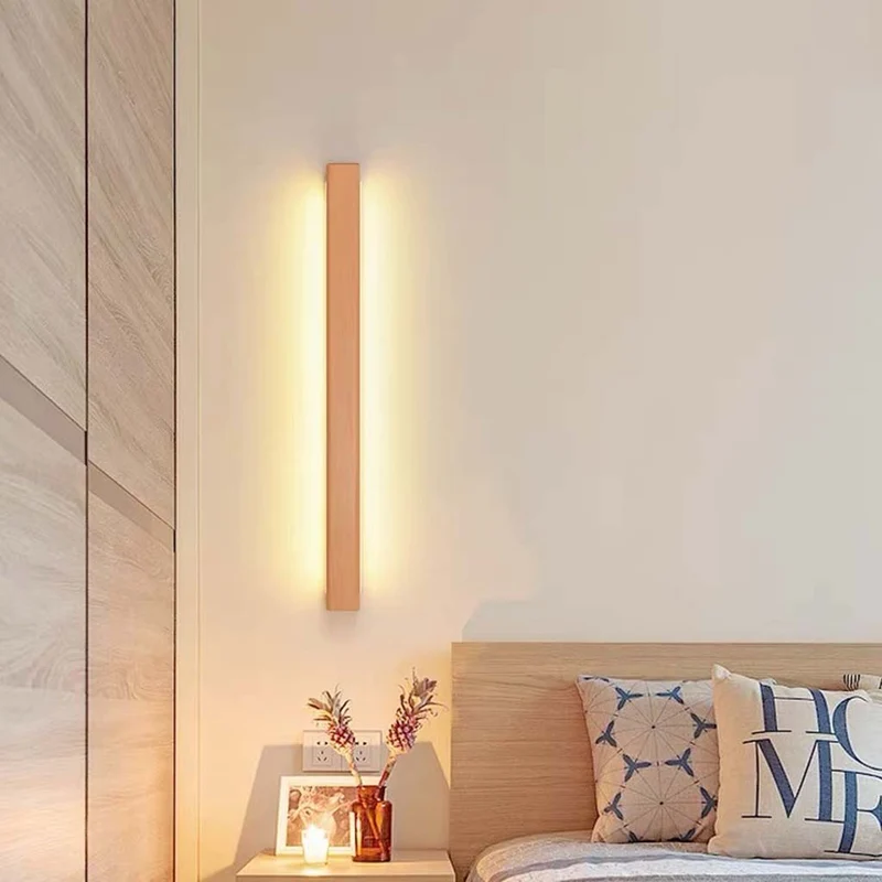 Wall Mounted Lamp LED Light Bar Linear Wood