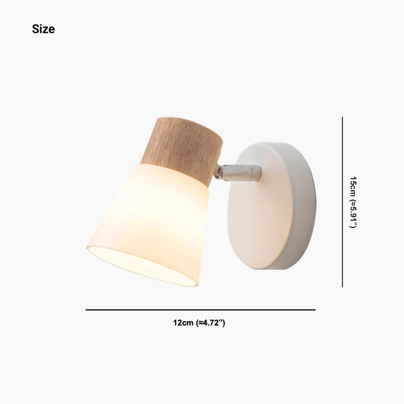 Wall Sconce Lighting Nordic White, Wood and Glass
