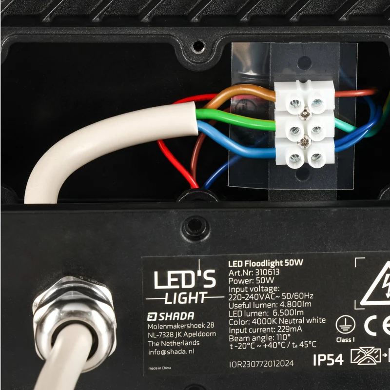 LED's Licht Flutlicht mit Bewegungsmelder 6000 - Wasserdicht & Neigbar - 50W