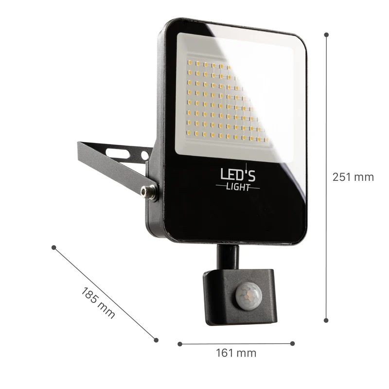 LED's Licht Flutlicht mit Bewegungsmelder 6000 - Wasserdicht & Neigbar - 50W