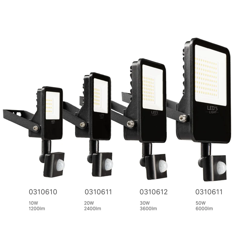 LED's Licht Flutlicht mit Bewegungsmelder 6000 - Wasserdicht & Neigbar - 50W