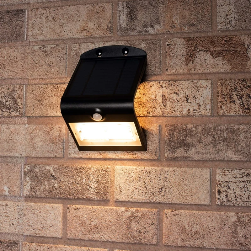 LED's Light Solar LED Außenleuchte mit Bewegungsmelder 400 - 3 Leuchtmodi - Automatisches An/Aus - Schwarz