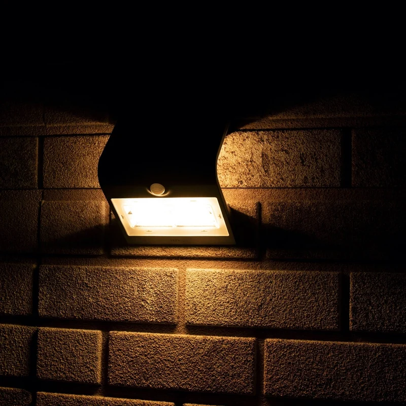 LED's Light Solar LED Außenleuchte mit Bewegungsmelder 400 - 3 Leuchtmodi - Automatisches An/Aus - Schwarz