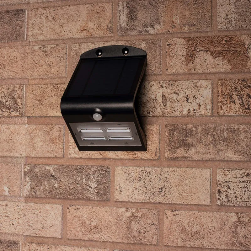 LED's Light Solar LED Außenleuchte mit Bewegungsmelder 400 - 3 Leuchtmodi - Automatisches An/Aus - Schwarz
