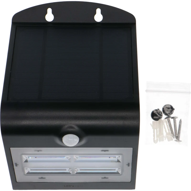 LED's Light Solar LED Außenleuchte mit Bewegungsmelder 400 - 3 Leuchtmodi - Automatisches An/Aus - Schwarz