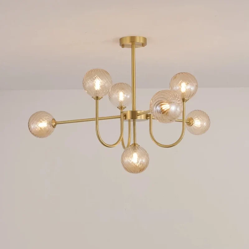 Moderner LED Sputnik Kronleuchter mit Glaskugeln für das Wohnzimmer