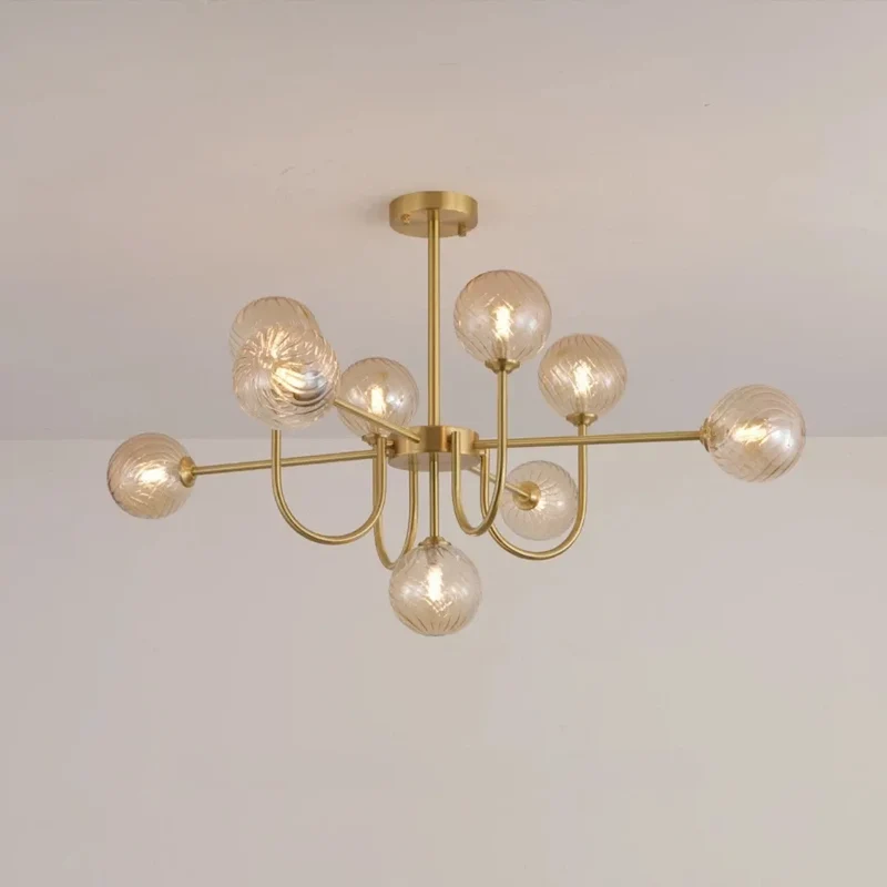 Moderner LED Sputnik Kronleuchter mit Glaskugeln für das Wohnzimmer