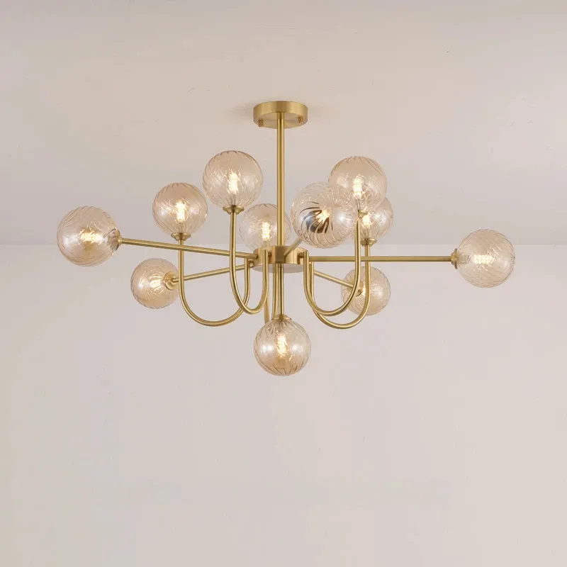 Moderner LED Sputnik Kronleuchter mit Glaskugeln für das Wohnzimmer