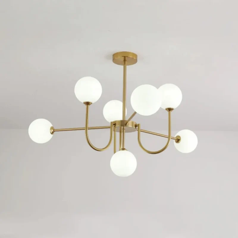 Moderner LED Sputnik Kronleuchter mit Glaskugeln für das Wohnzimmer