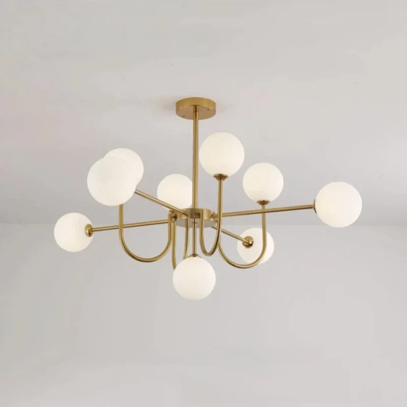 Moderner LED Sputnik Kronleuchter mit Glaskugeln für das Wohnzimmer