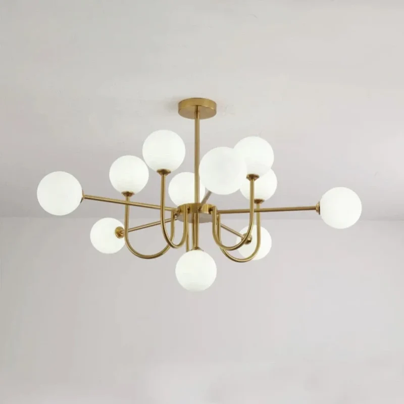 Moderner LED Sputnik Kronleuchter mit Glaskugeln für das Wohnzimmer
