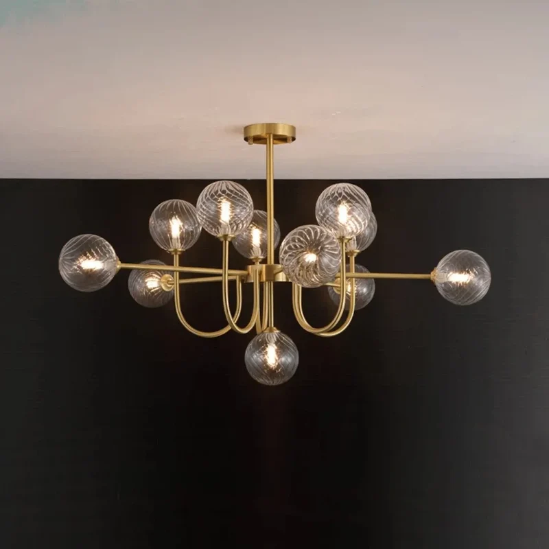 Moderner LED Sputnik Kronleuchter mit Glaskugeln für das Wohnzimmer