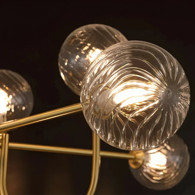 Moderner LED Sputnik Kronleuchter mit Glaskugeln für das Wohnzimmer